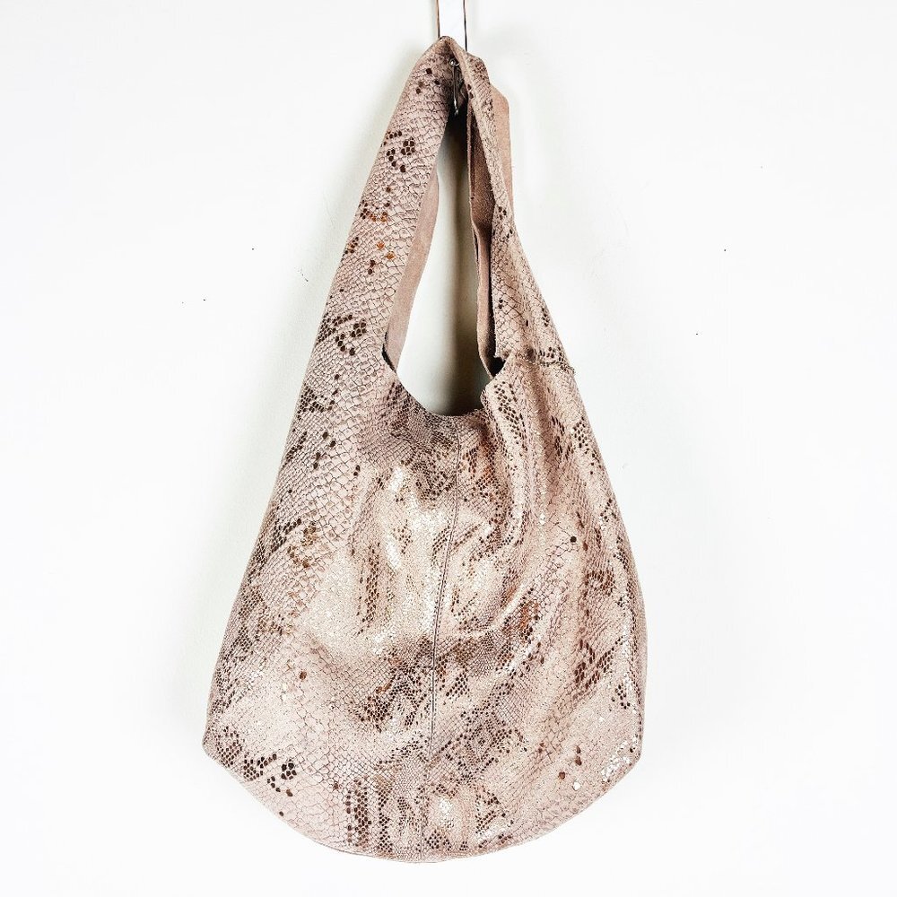 2/$30 Accessorize Metallic Snakeskin Hobo Bag